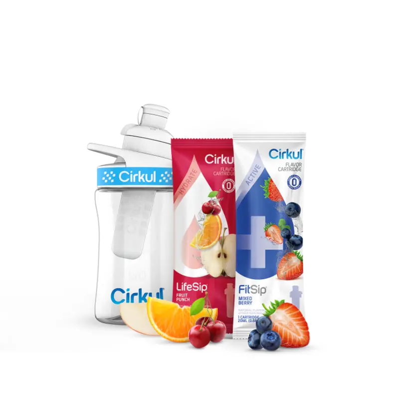 12Oz Plastic Bottle Starter Kit With Lid And Two Cartridges 1