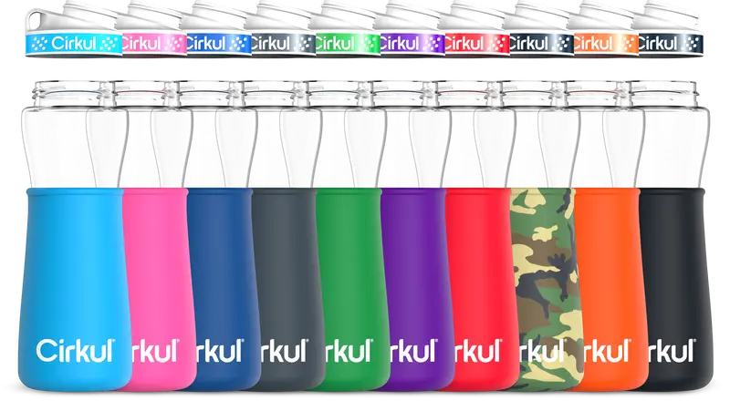 22Oz Plastic Bottle With Comfort Grip Lid And Chill Sleeve Bundle 1