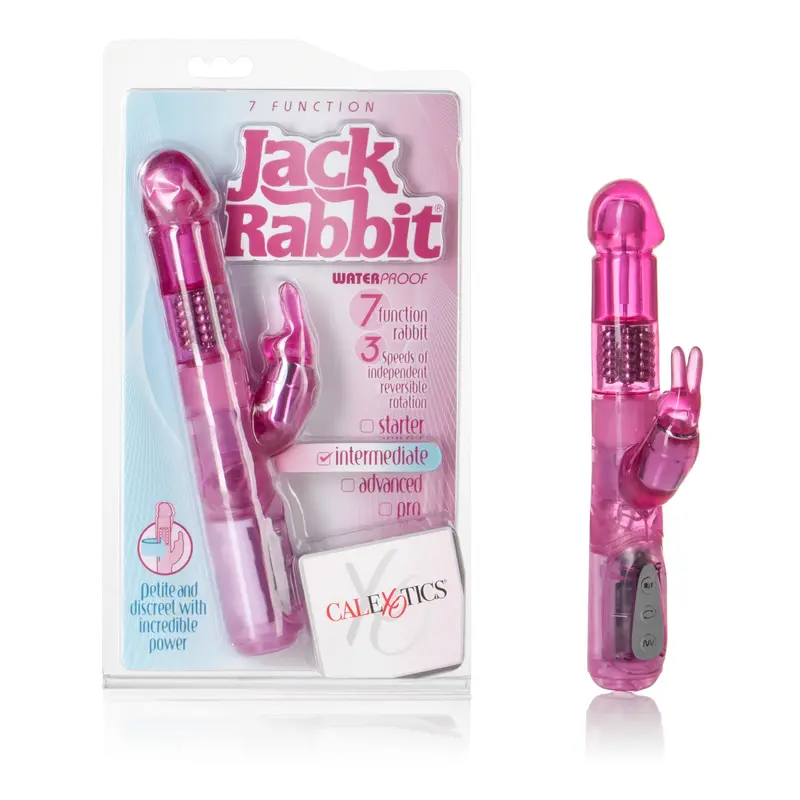 7-Function Jack Rabbit Vibrator With 5 Rotating Rows – Pink By California Exotics 1