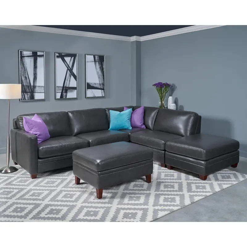 Amax Como 6937 Birmingham Quartz Ottoman – Matching Leather Footrest 1