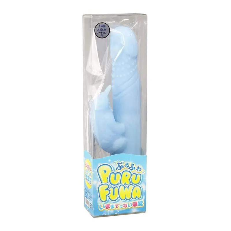 Aqua Classic Purufuwa Textured Rabbit Vibrator – Blue 1