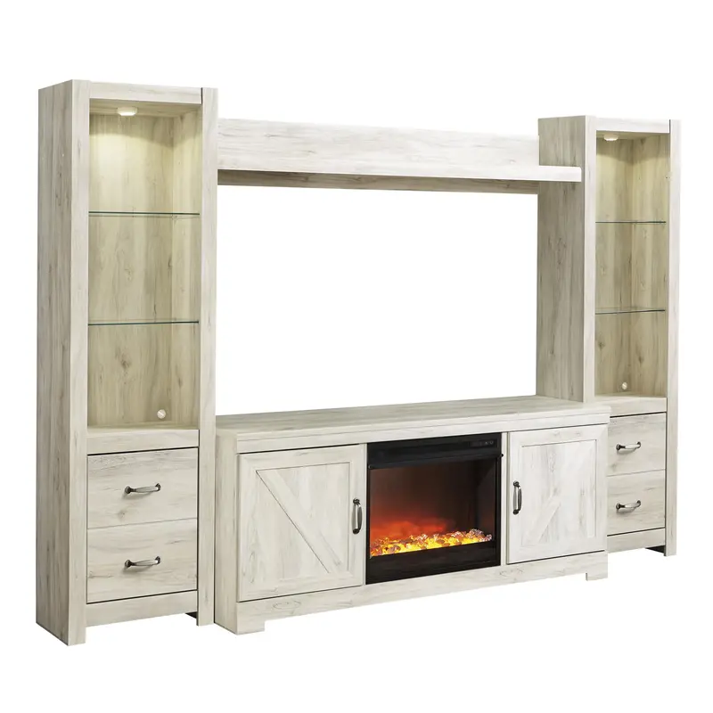 Ashley Bellaby W331W5 Four-Piece Entertainment Center With Traditional Fireplace 1