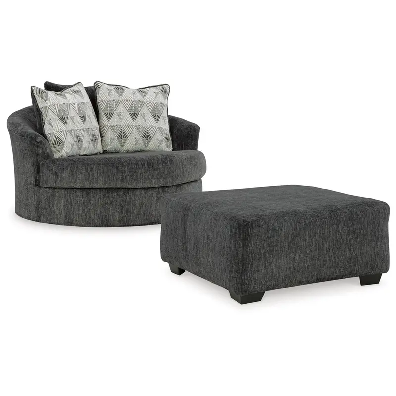 Ashley Biddeford Swivel Lounge Chair And Coordinating Ottoman – 35504U1 1