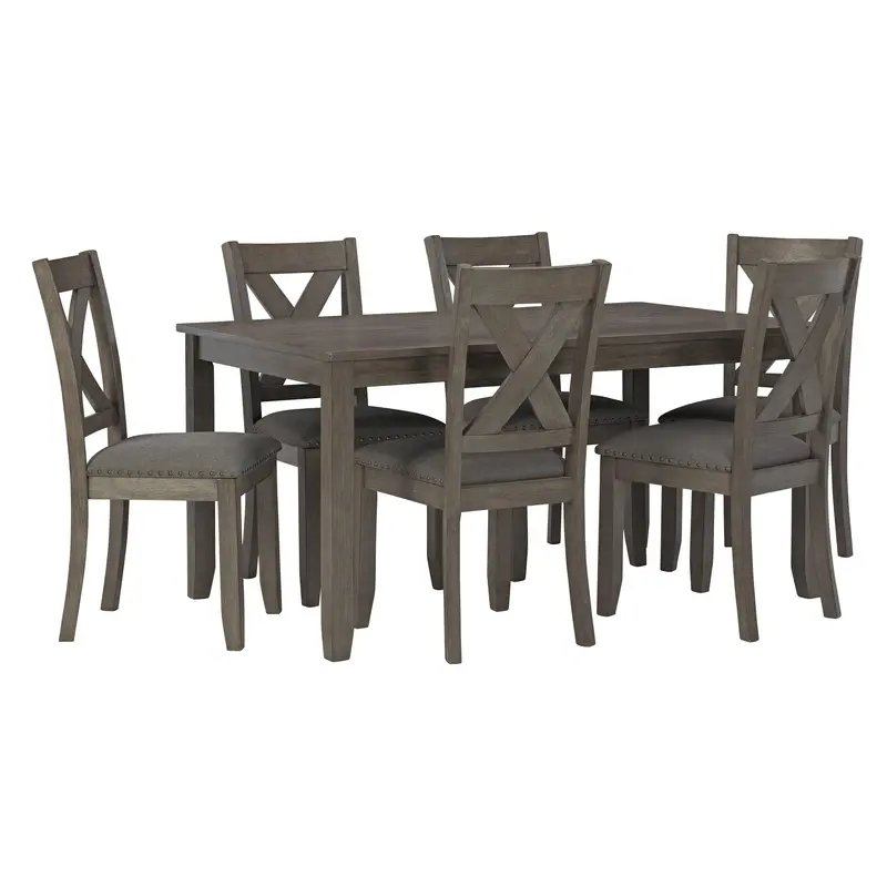 Ashley Caitbrook D388-425 Dining Table Set – Rectangular Extendable Table With 4 Matching Chairs 1