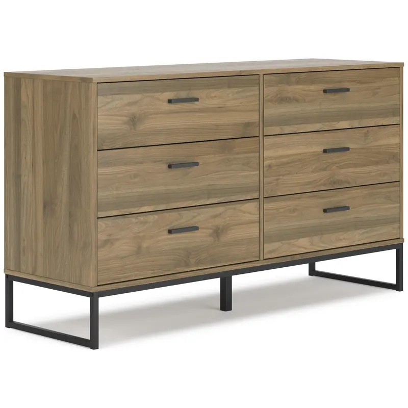 Ashley Deanlow Six-Drawer Dresser With Brushed Nickel Hardware 1