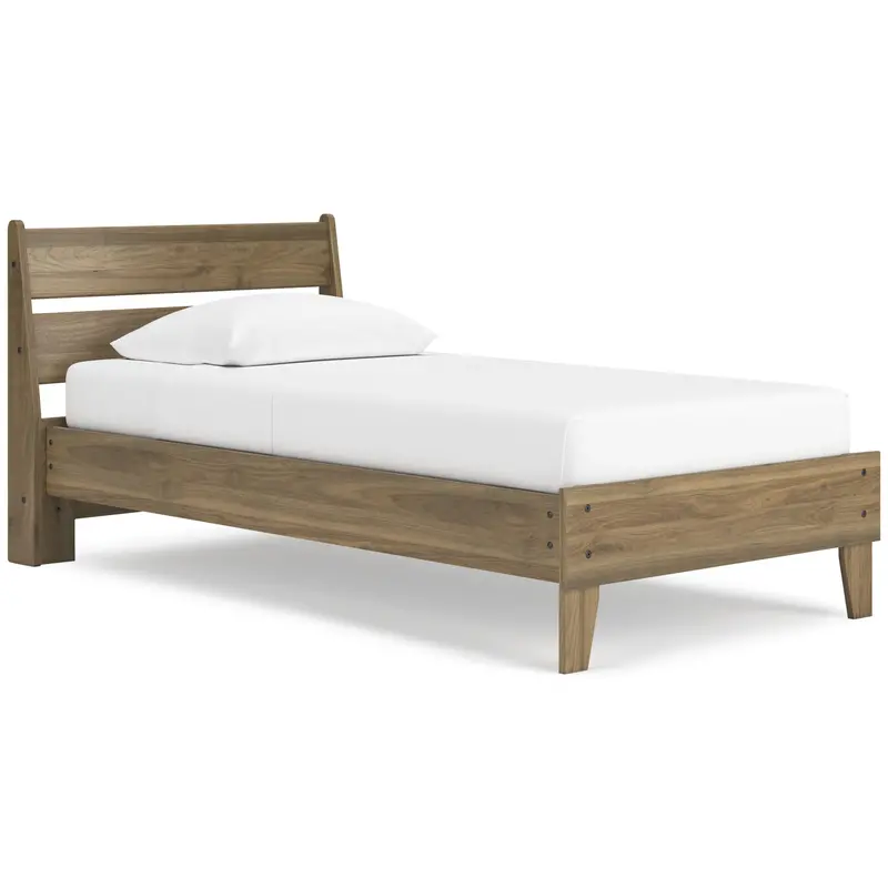 Ashley Deanlow Twin Platform Panel Bed – Space-Saving Solid Wood Bed Base (Model Eb1866B1) 1