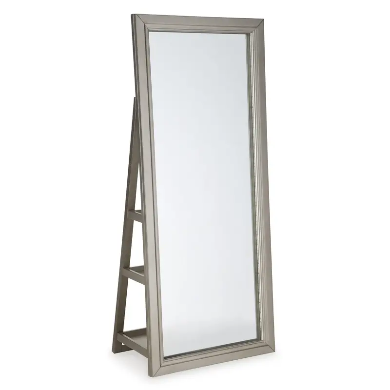 Ashley Evesen Floor Mirror With Storage – Full-Length Standing Mirror With Hidden Compartment 1
