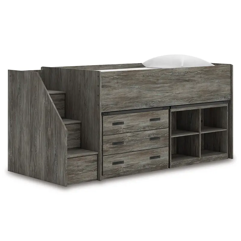 Ashley Frandern B4480B16 Twin Loft Bed With Bookcase And Drawer Storage 1
