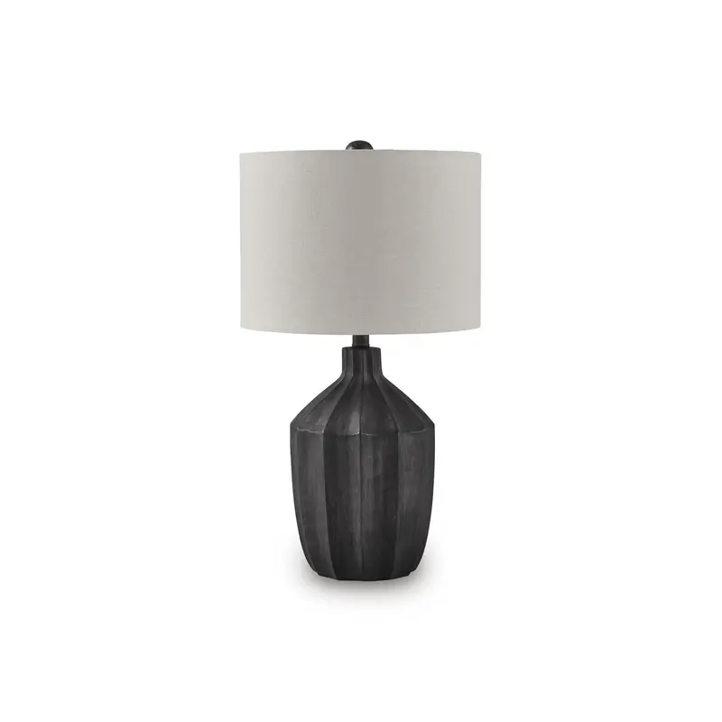 Ashley Jilton Polyresin Table Lamp – Geometric Ceramic-Finish Desk Light 1