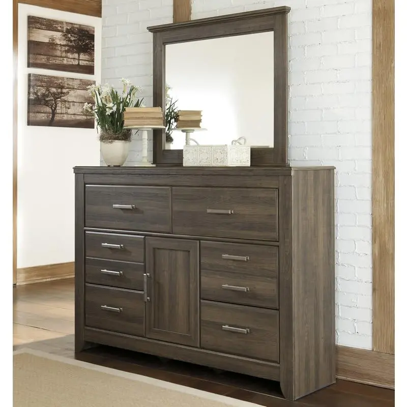 Ashley Juararo B251-31 6-Drawer Dresser With Integrated Mirror 1