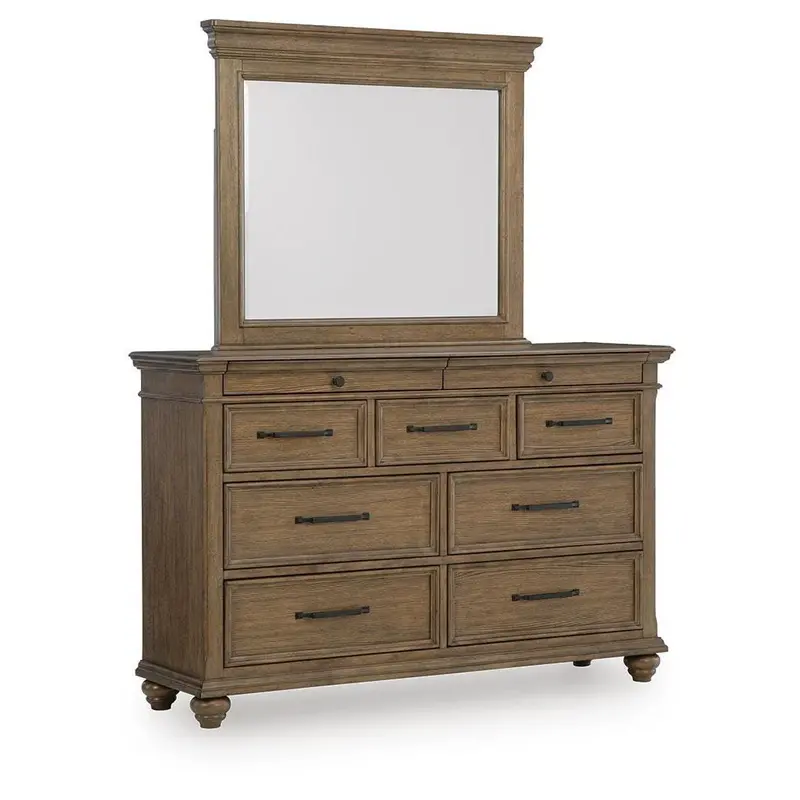 Ashley Karallin 10-Drawer Dresser With Matching Mirror – Spacious Bedroom Storage 1