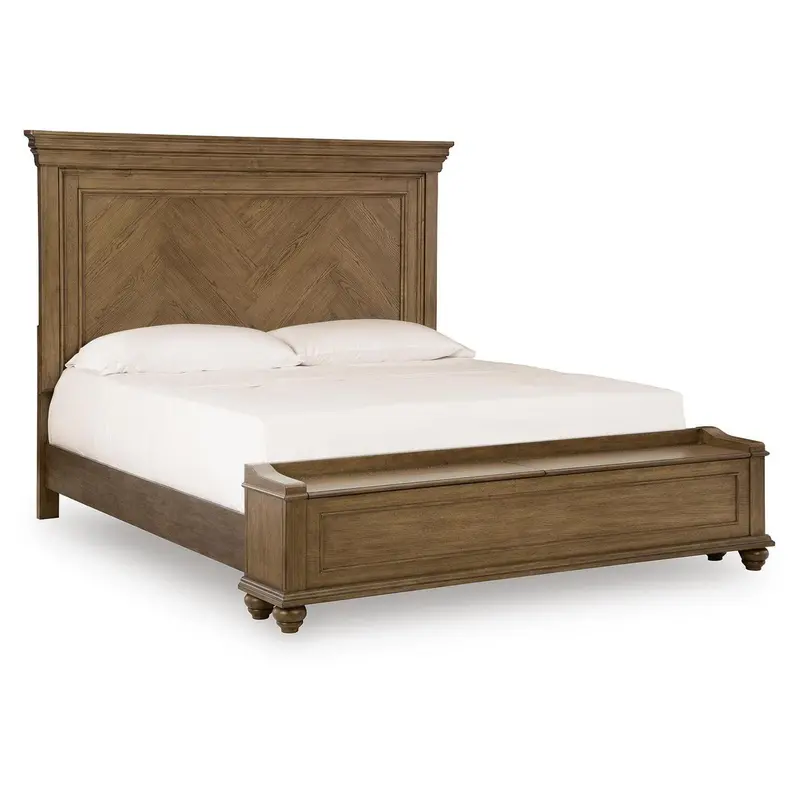 Ashley Karallin King Size Panel Bed – Integrated Under-Bed Storage 1