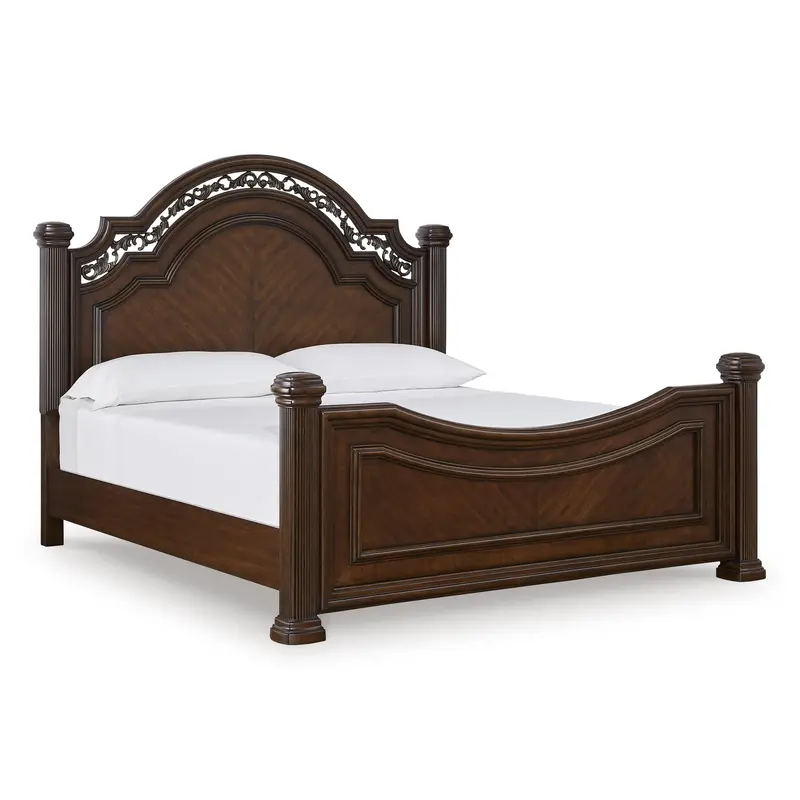 Ashley Lavinton Queen Poster Bed – Classic Timber Frame With Decorative Posts (Model B764B5) 1