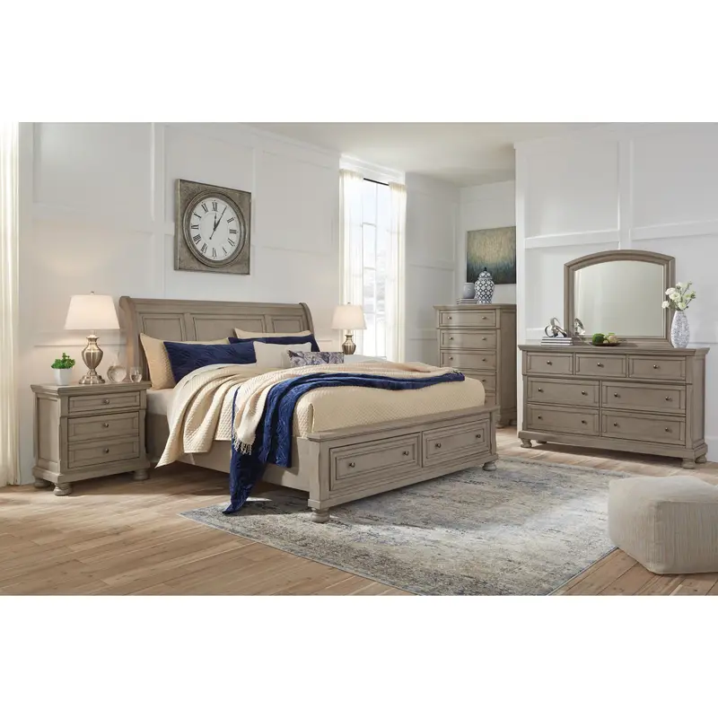 Ashley Lettner B733 King Sleigh Bedroom Set – 7-Piece Storage Collection 1