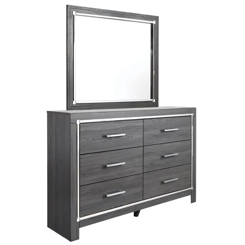 Ashley Lodanna B214B1 6-Drawer Dresser With Integrated Mirror 1