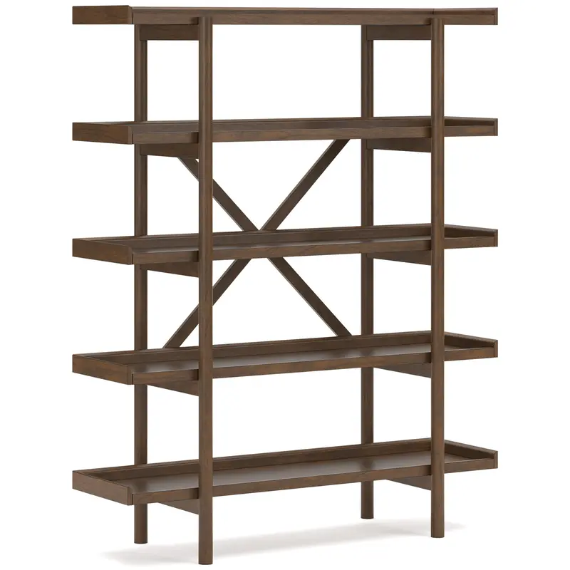 Ashley Lyncott H615-70 Display Bookcase – Glass-Front Cabinet With Adjustable Shelves 1