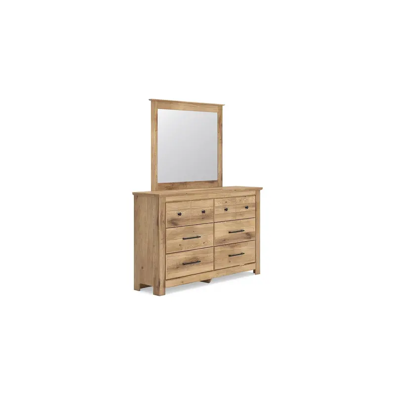 Ashley Makidern Dresser And Mirror Set – 6-Drawer Bedroom Combo With Beveled Glass 1