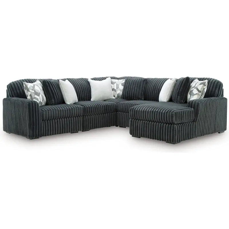 Ashley Midnight Madness 5-Piece Sectional Featuring Chaise Extension 1