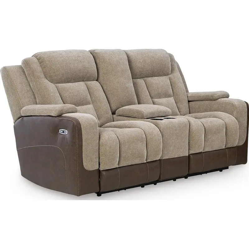 Ashley Mixed Motion Power Loveseat With Console & Adjustable Headrest – Model Pc8350418 1