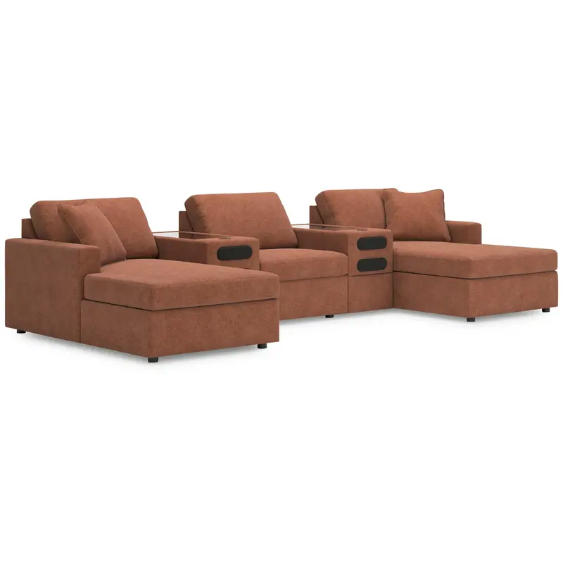 Ashley Modmax 92102S49 Dual-Chaise 5-Piece Sectional With Audio Consoles 1