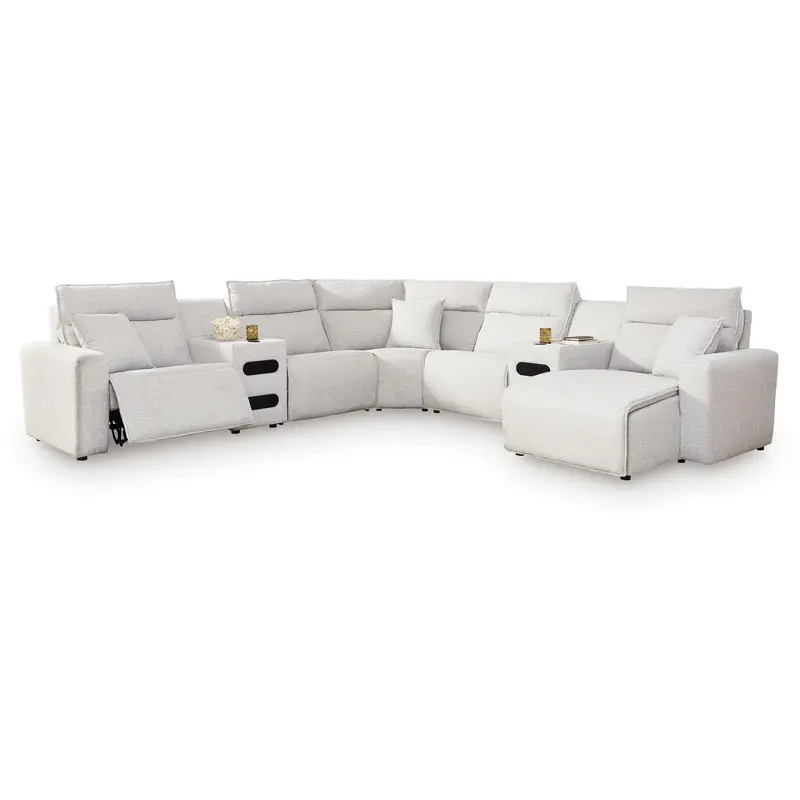 Ashley Modmax Ii 7-Piece Power Reclining Sectional – Includes Chaise, Audio Consoles & Usb Ports 1