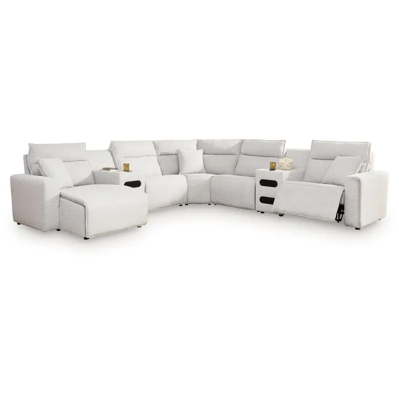 Ashley Modmax Ii 7-Piece Power Reclining Sectional – Tech-Enhanced Living Room Set With Console Tables 1