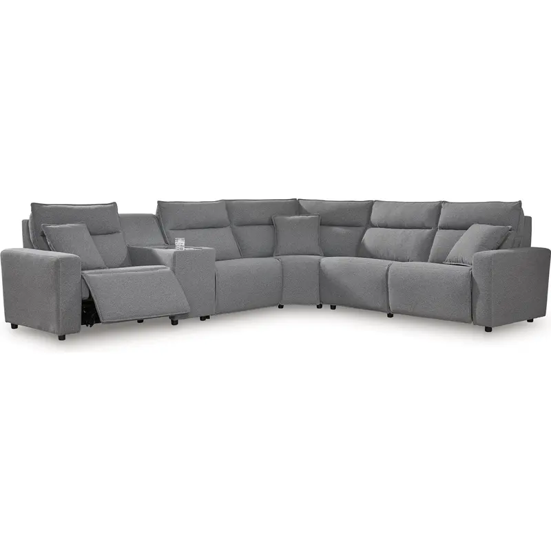 Ashley Modmax Ii Fabric Reclining Sectional – 6-Piece Extended Layout 1