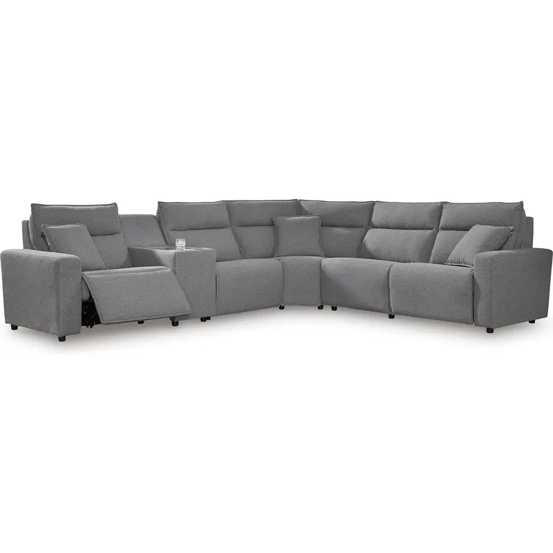 Ashley Modmax Ii Power Reclining Fabric Sectional – 6-Piece Symmetrical Layout 1