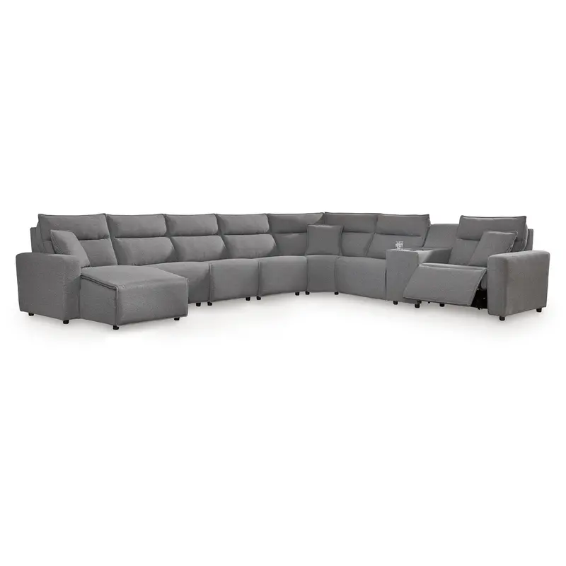 Ashley Modmax Ii Power Reclining Fabric Sectional – 8-Piece Extended Configuration 1