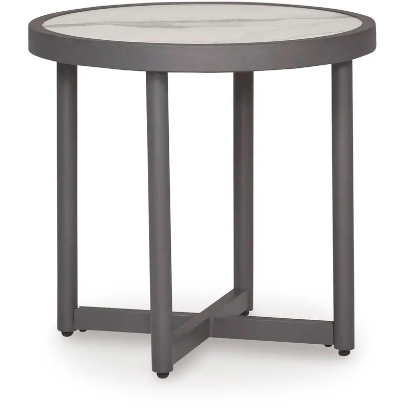 Ashley Ocean Beach Round End Table In Coastal-Inspired Finish – Pcp510-706 1