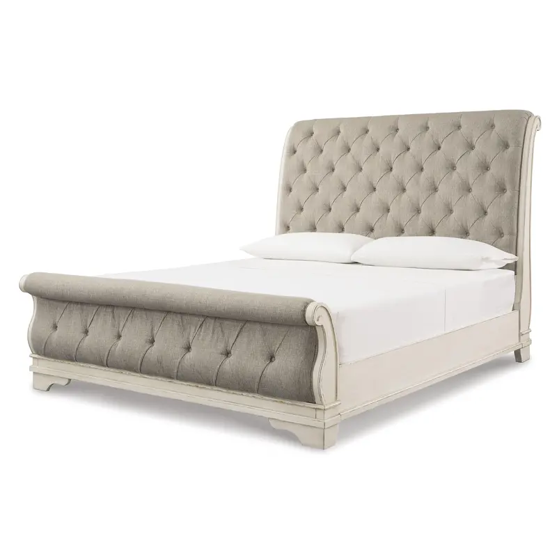 Ashley Realyn B743B11 King Sleigh Bed Featuring Elegant Scroll Design 1