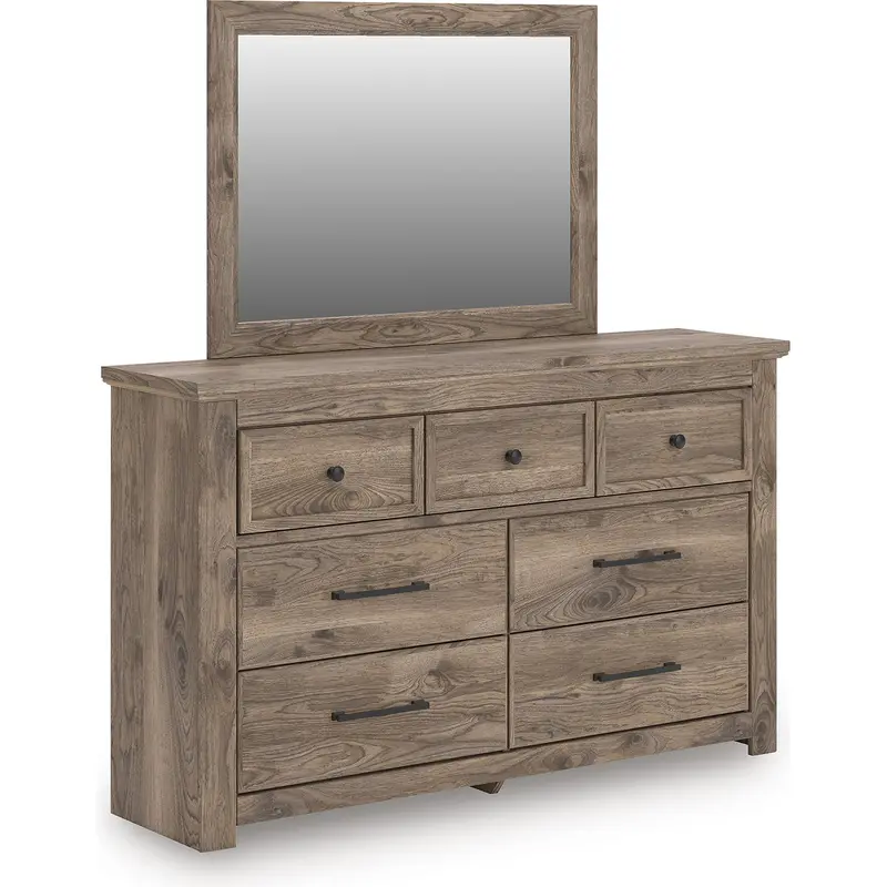 Ashley Rusticott Dresser And Matching Mirror – Transitional Bedroom Set 1