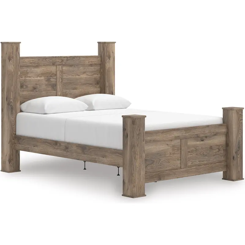 Ashley Rusticott Queen Poster Bed – Farmhouse-Inspired Timber Design 1