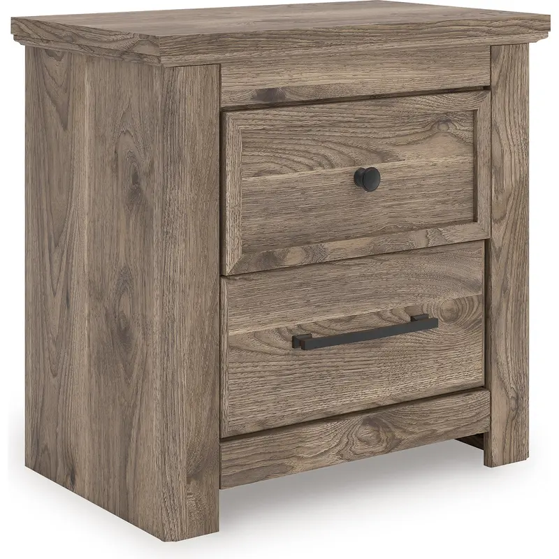 Ashley Rusticott Two-Drawer Nightstand – Compact Rustic Accent Piece 1