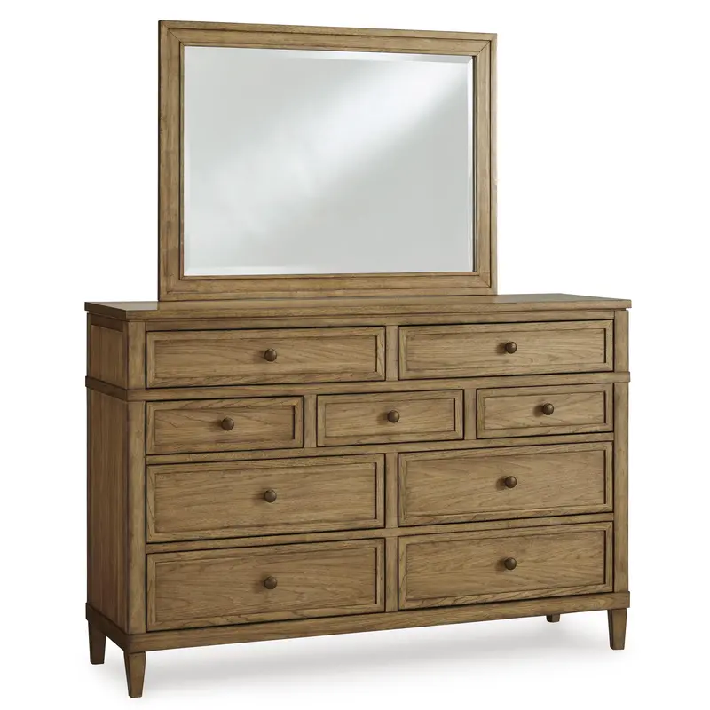 Ashley Sharlance Dresser And Mirror – Solid Wood-Inspired Bedroom Storage Pair 1