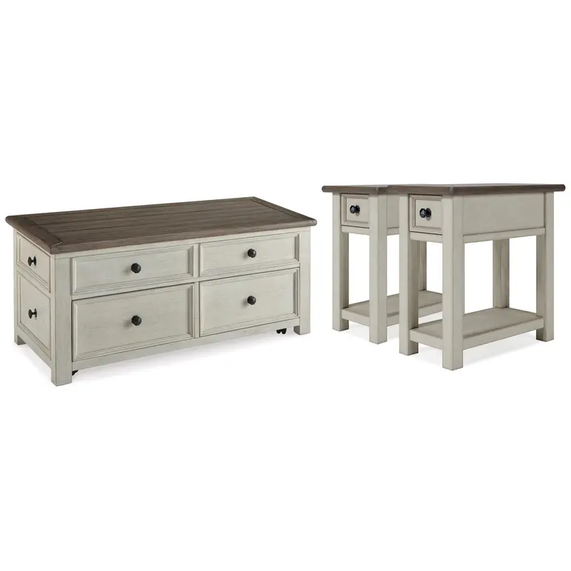 Ashley Signature Design Bolanburg Coffee Table And Matching End Tables 1