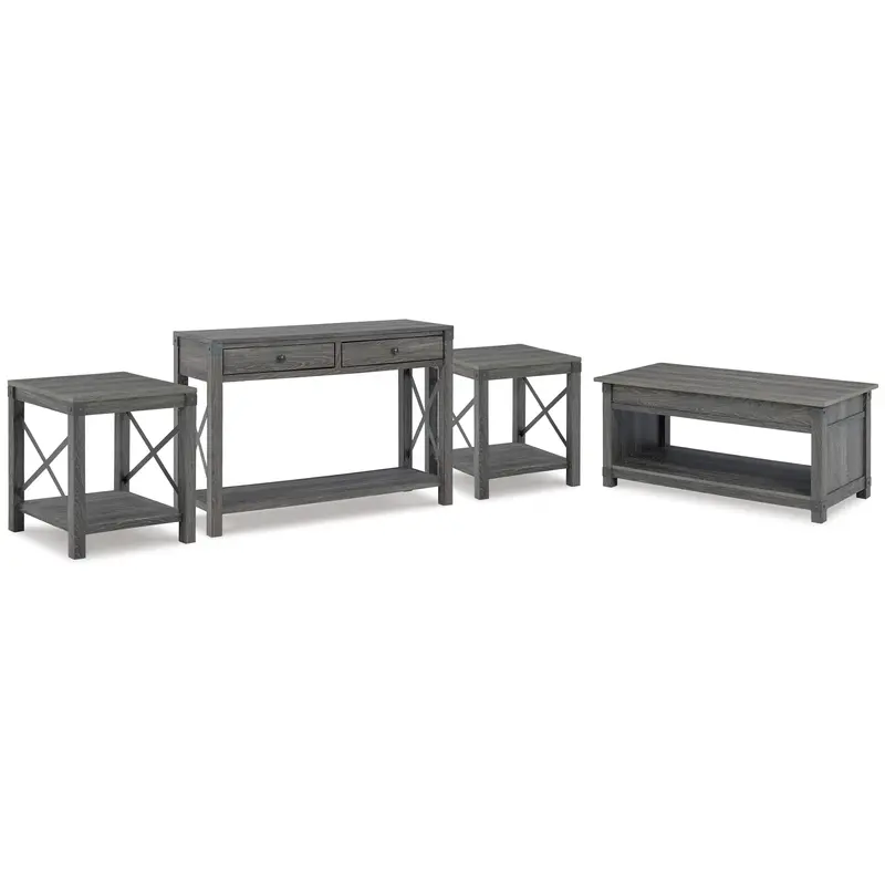 Ashley Signature Design Freedan Lift-Top Coffee Table Set With End Tables And Console 1