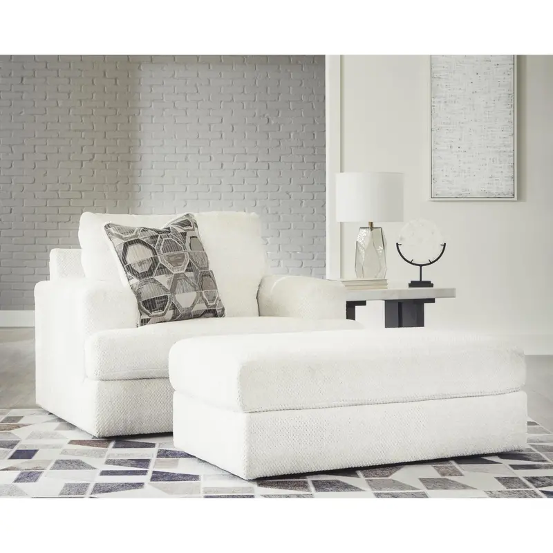Ashley Signature Design Karinne Oversized Reclining Chair With Matching Ottoman 1
