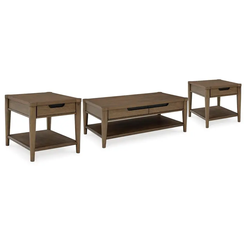 Ashley Signature Design Roanhowe Coffee Table Set: Center + Two Side Tables 1
