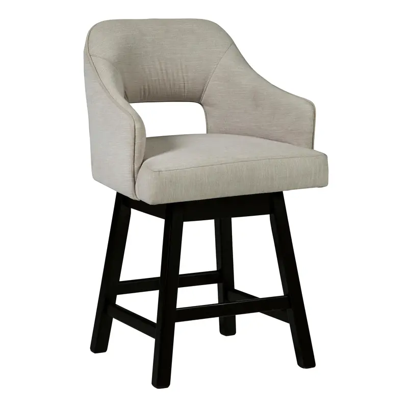 Ashley Tallenger D380-724 Standard-Height Swivel Barstool – Upholstered Dining Chair With Turntable Base 1