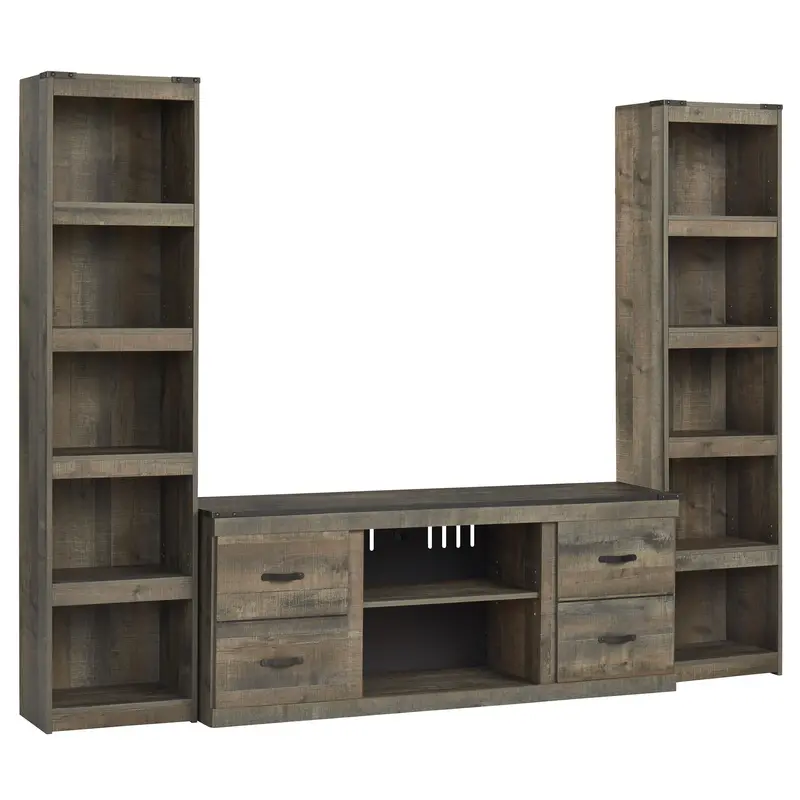 Ashley Trinell Ew0446W10 Streamlined 3-Piece Media Console Set 1
