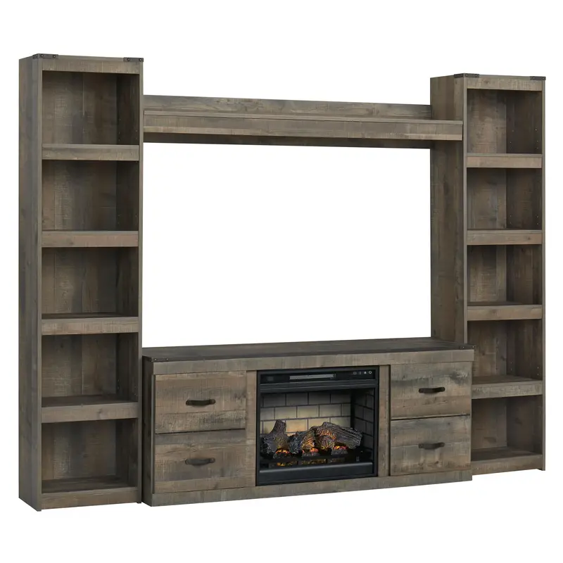 Ashley Trinell Ew0446W9 4-Piece Entertainment Center With Electric Fireplace 1