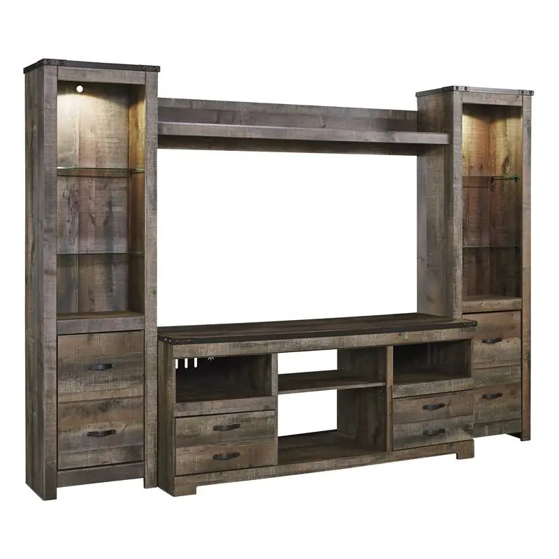 Ashley Trinell W446W2 4-Piece Entertainment Center – Modular Media Console System 1