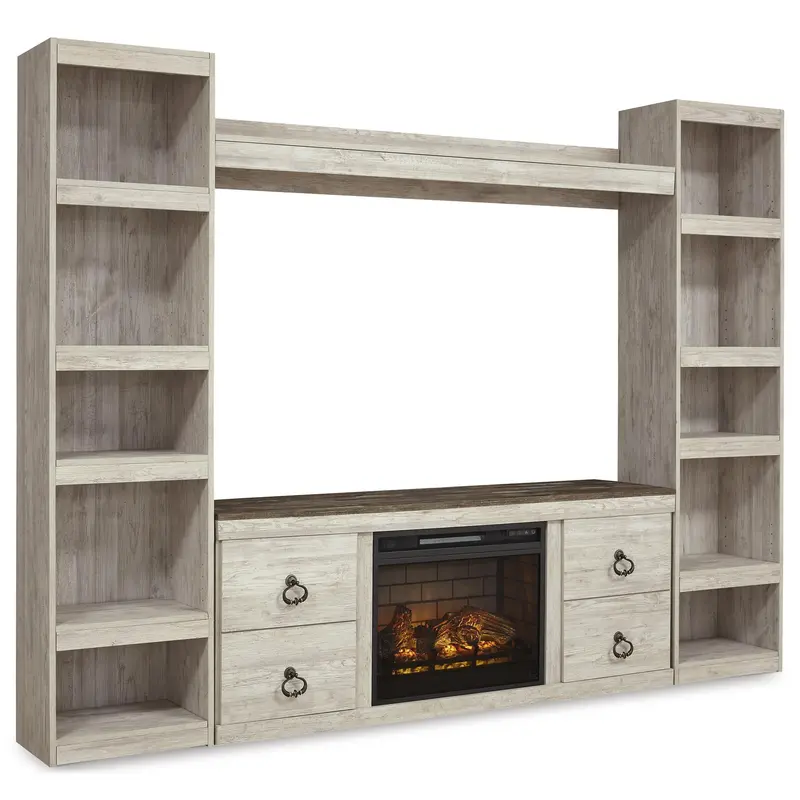 Ashley Willowton Ew0267W9 4-Piece Entertainment System With Electric Fireplace 1