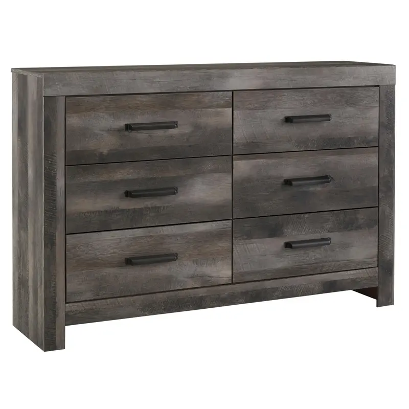 Ashley Wynnlow 6-Drawer Dresser – Rustic Woodgrain Finish & Metal Pulls 1
