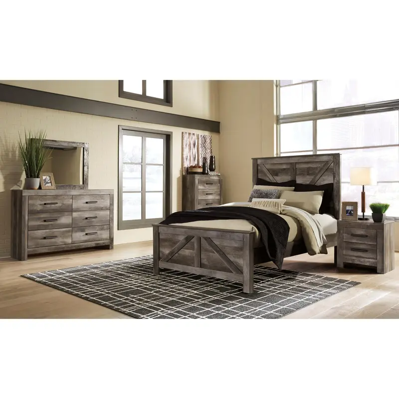 Ashley Wynnlow B440 Queen Crossbuck Panel Bedroom Set – 6-Piece 1