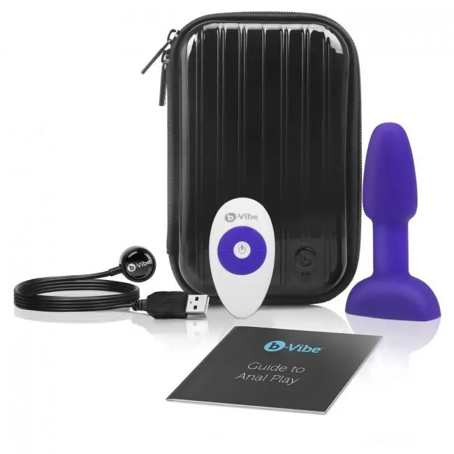 B-Vibe Rimming Petite Remote-Control Anal Plug – Purple 1