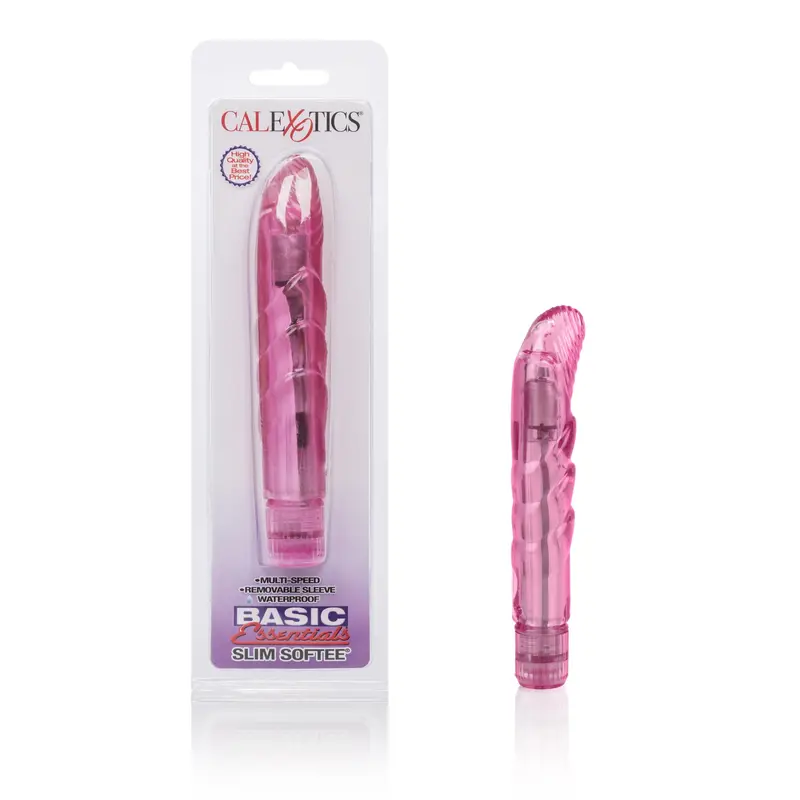Basic Essentials Slim Softee G-Spot Vibrator By California Exotics – Pink 1