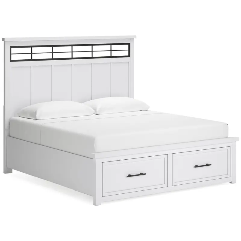 Benchcraft Ashbryn B844B5 California King Storage Bed – Panel Style With Drawers 1