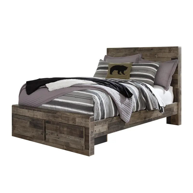 Benchcraft Derekson B200B16 Full-Size Panel Bed With Dual Storage Drawers 1